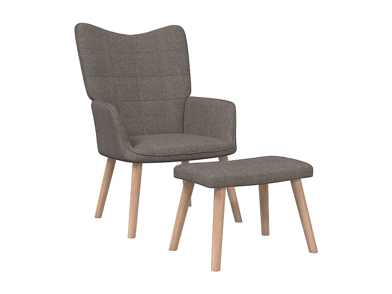 Relaxsessel mit Hocker Taupe Stoff