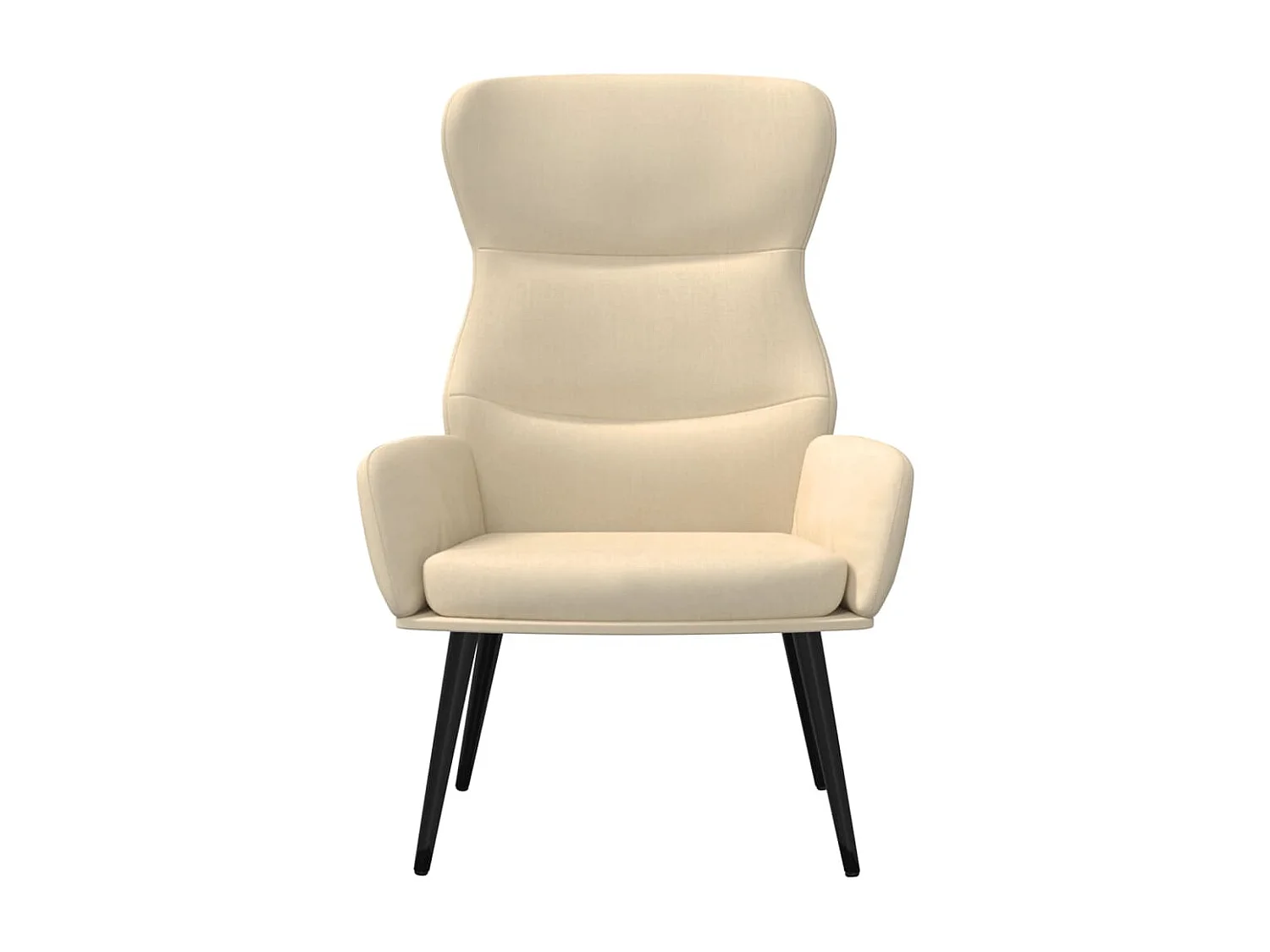 Chaise de relaxation avec tabouret Crème Tissu