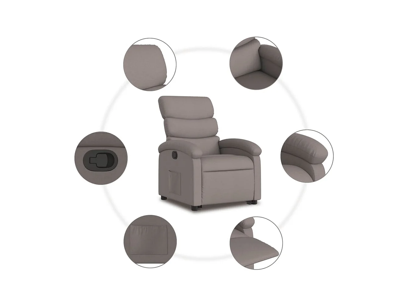 Fauteuil inclinable taupe tissu