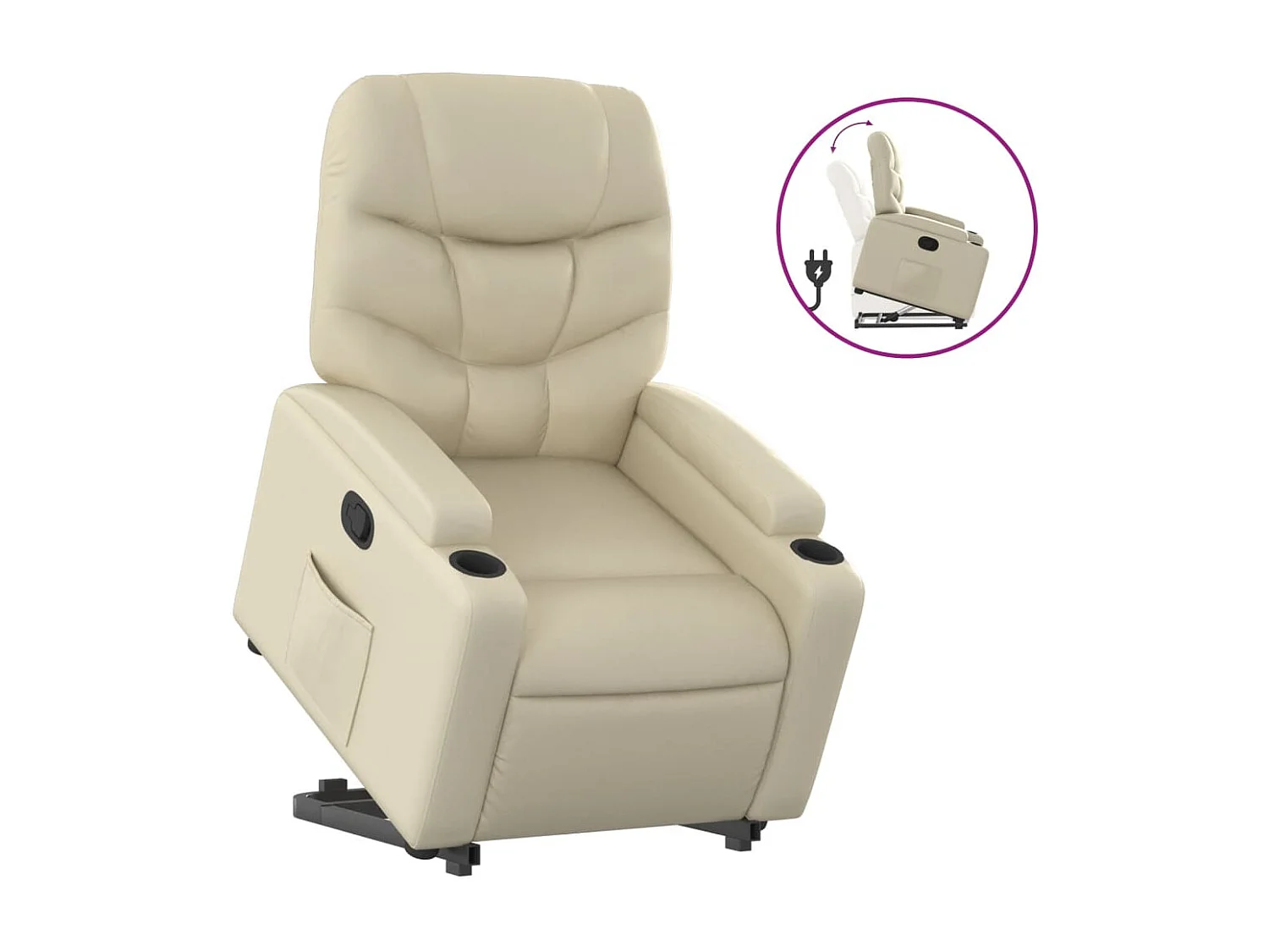 Fauteuil inclinable Crème Similicuir