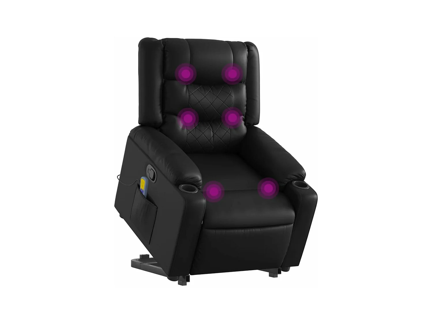 Fauteuil inclinable de massage Noir Similicuir