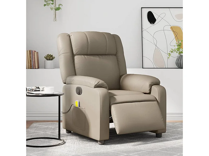 Fauteuil de massage inclinable électrique cappuccino similicuir