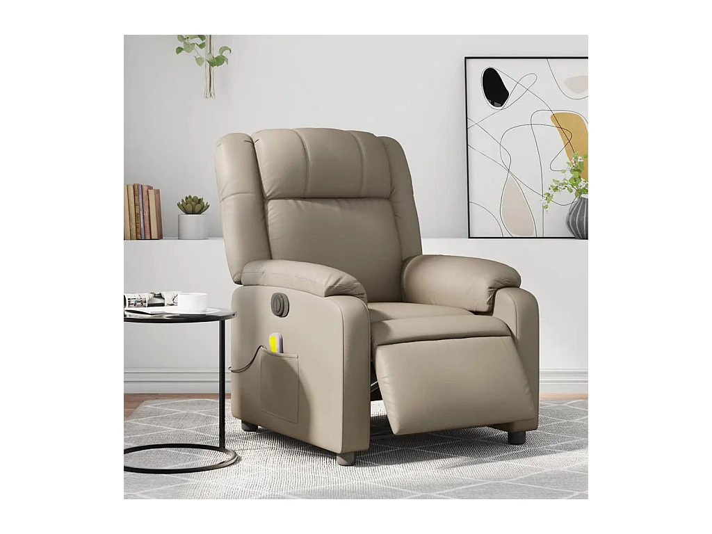 Massagesessel Elektrisch Cappuccino-Braun Kunstleder