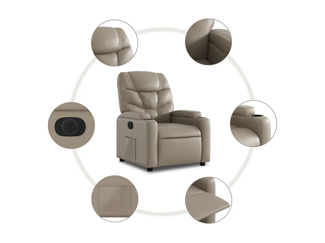 Fauteuil inclinable électrique Cappuccino Similicuir