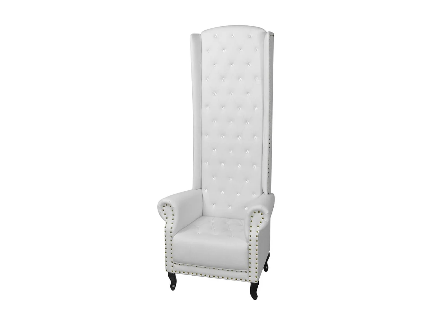 Sillón de respaldo alto cuero sintético blanco