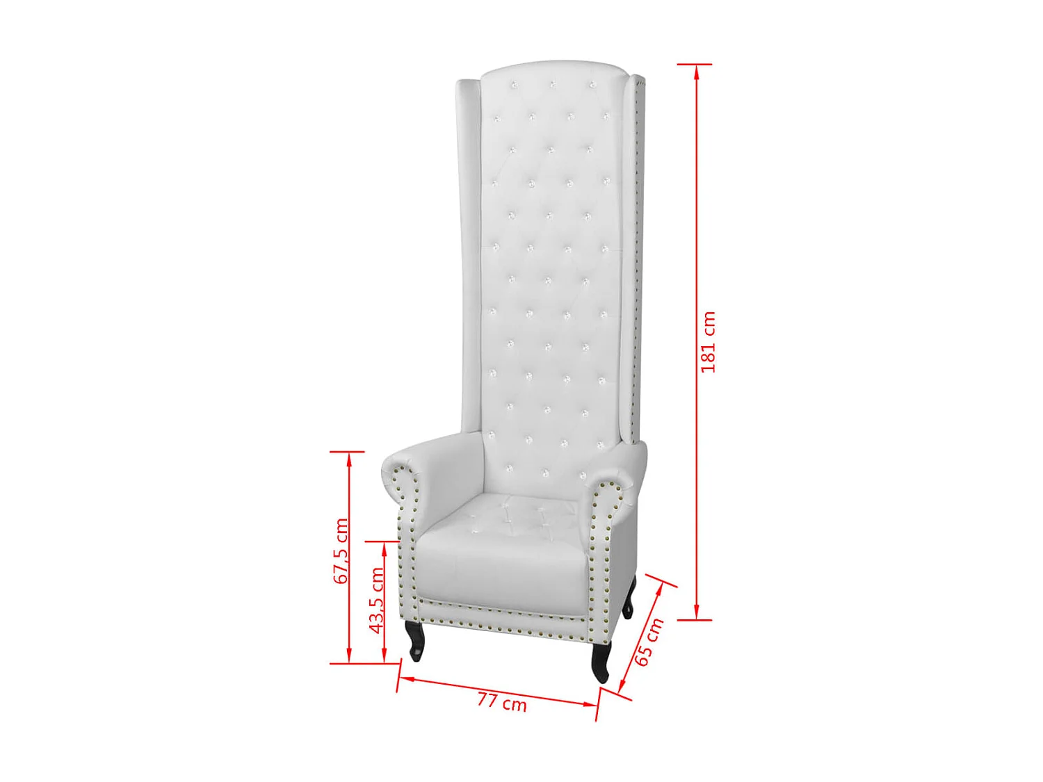 Sillón de respaldo alto cuero sintético blanco