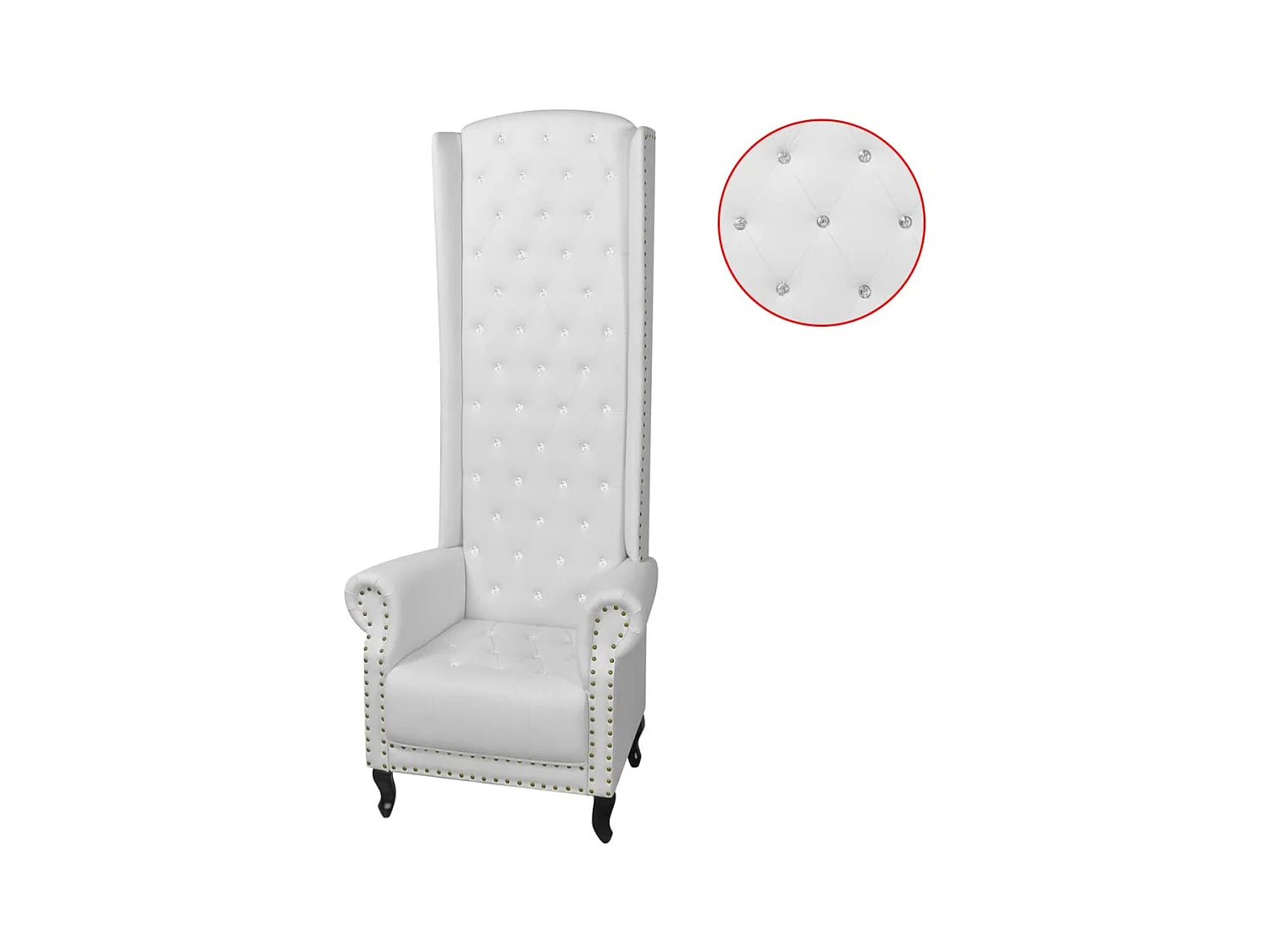 Chaise à dossier haut blanc similicuir