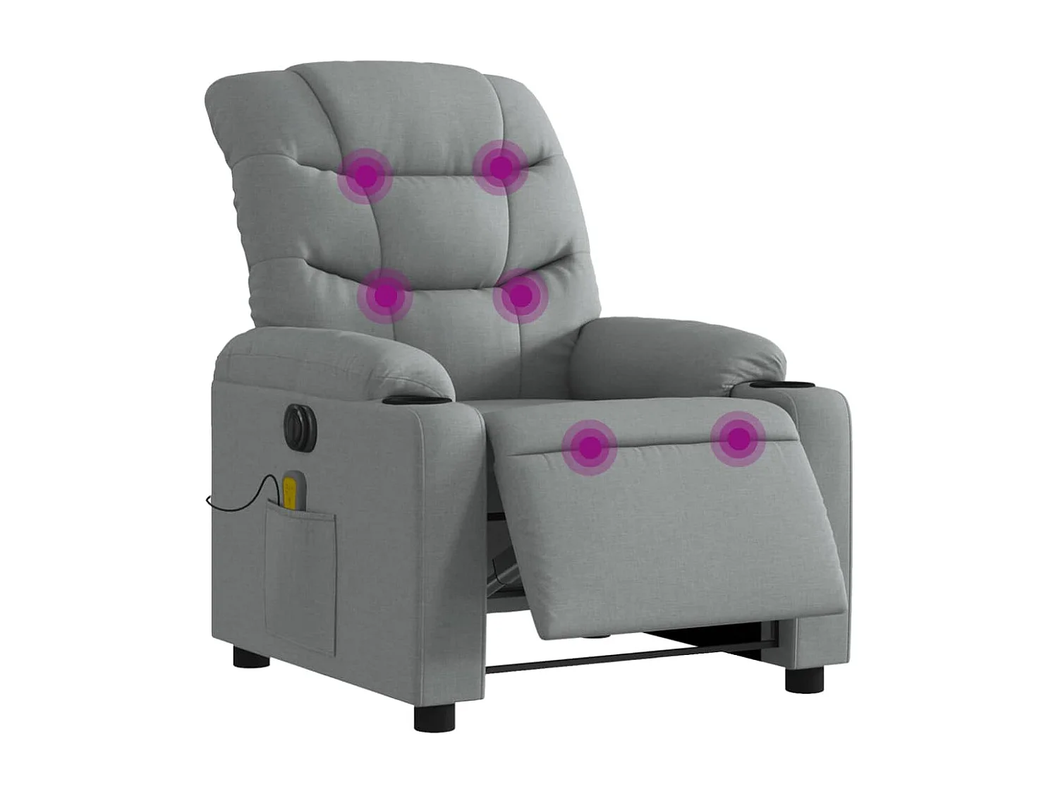 Sillón reclinable de masaje eléctrico tela gris claro