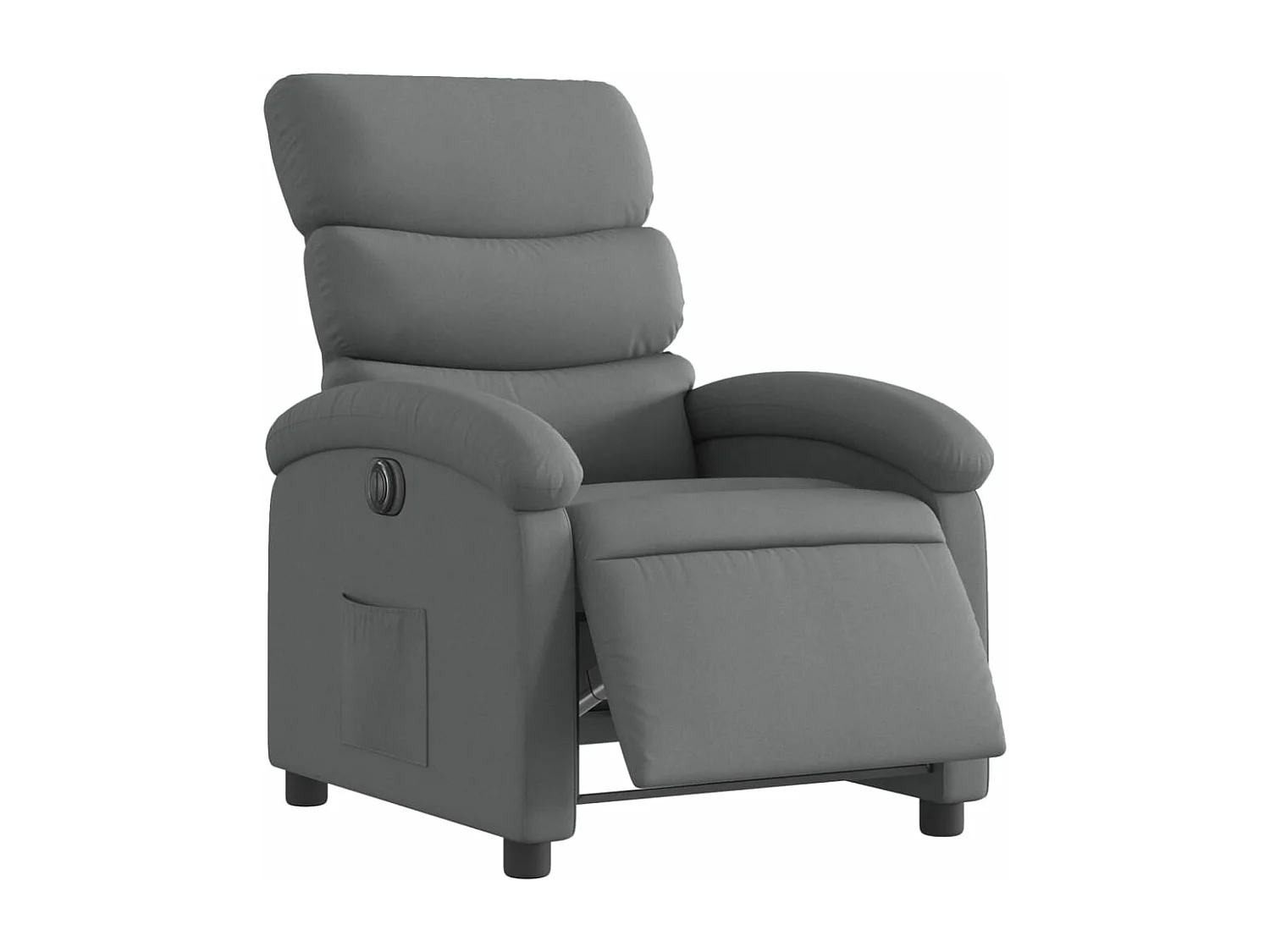 Sillón reclinable eléctrico de tela gris oscuro