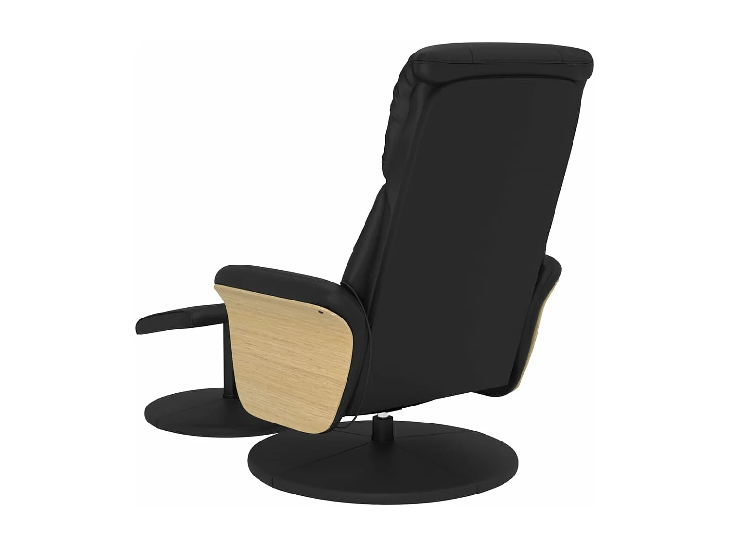 Poltrona Massaggio Reclinabile con Sgabello Nero in Similpelle