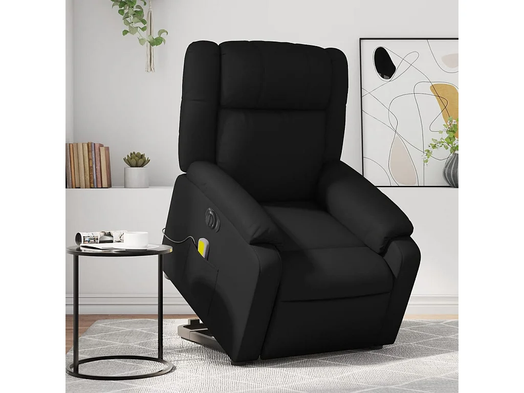 Fauteuil inclinable de massage électrique noir similicuir