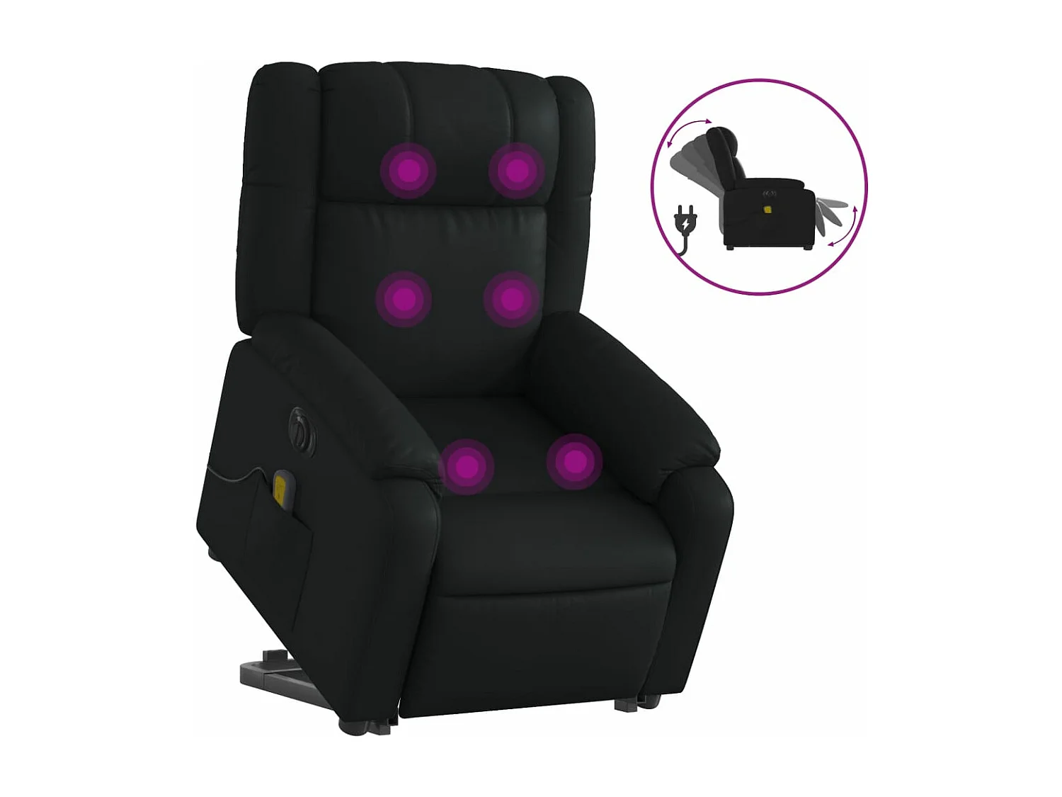 Fauteuil inclinable de massage électrique noir similicuir
