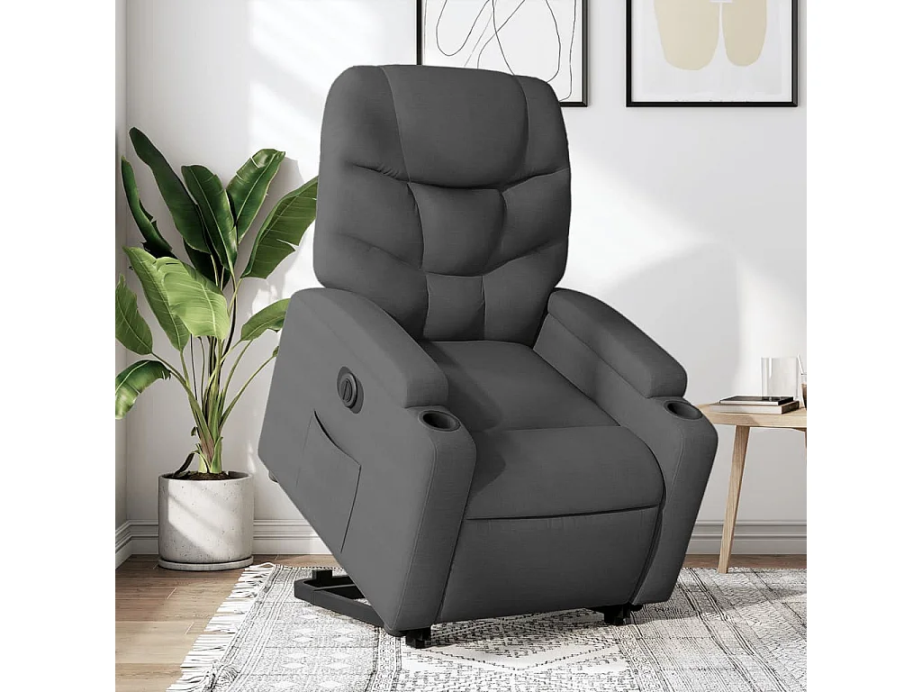 Fauteuil inclinable électrique gris foncé tissu