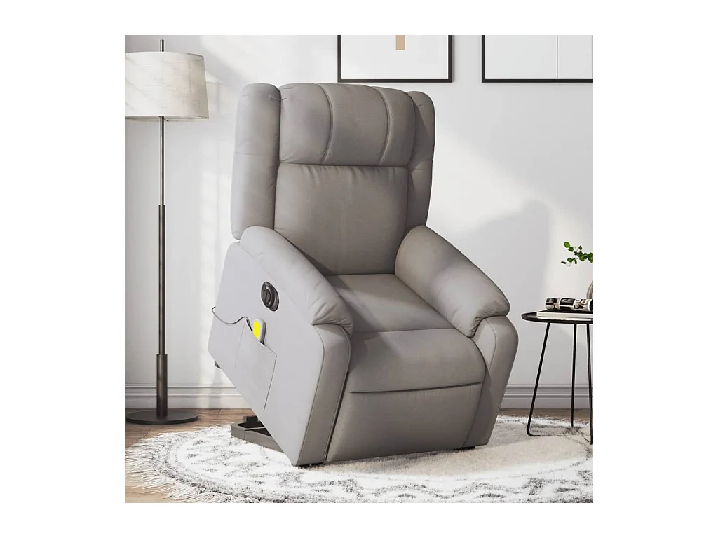 Fauteuil inclinable de massage électrique Taupe Tissu