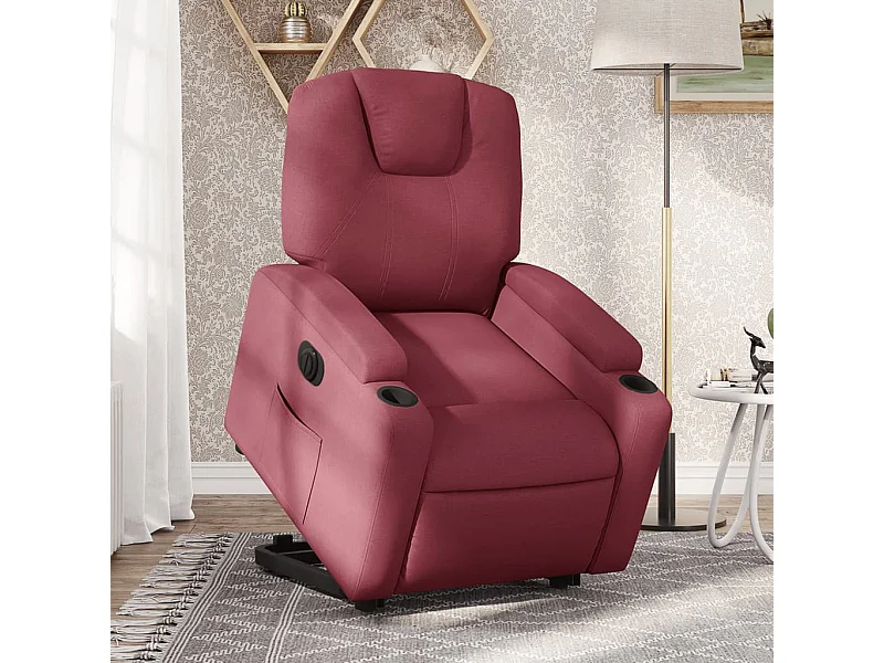 Fauteuil inclinable électrique rouge bordeaux tissu