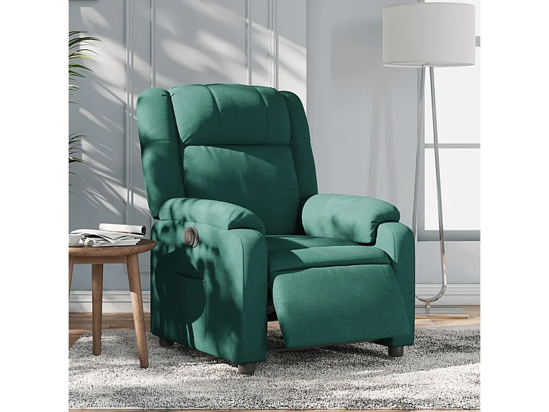 Poltrona Elettrica Reclinabile Verde Scuro in Tessuto