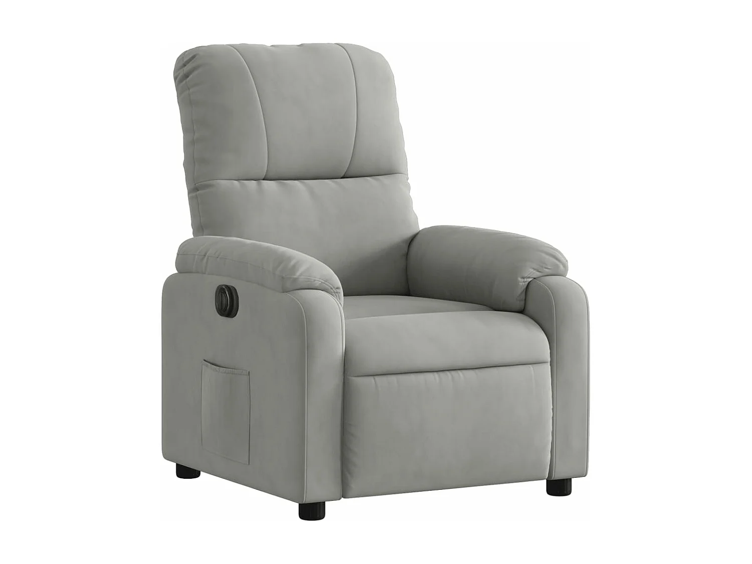 Fauteuil inclinable électrique gris clair tissu microfibre