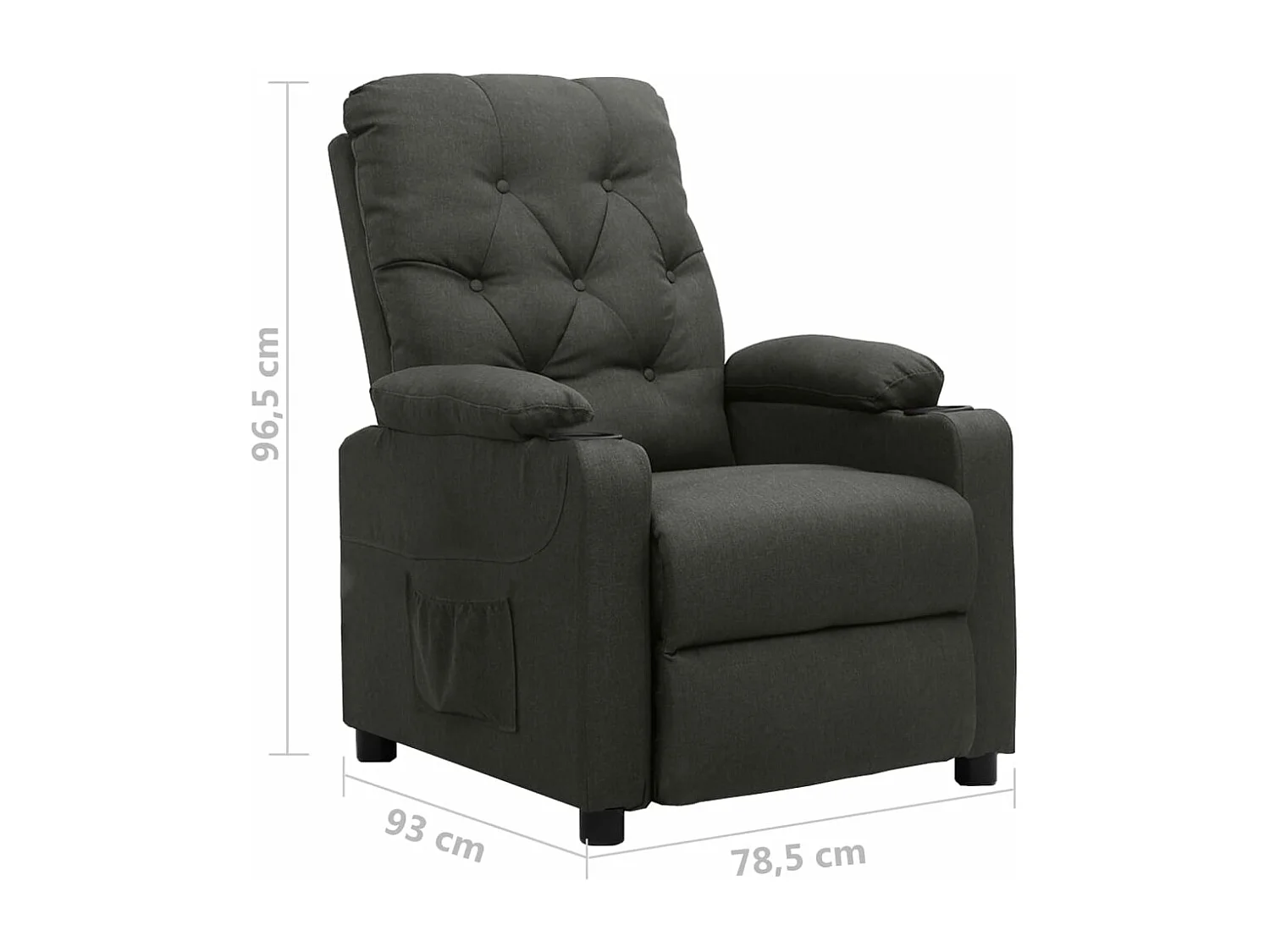 Poltrona Alzapersona in Tessuto Grigio Scuro