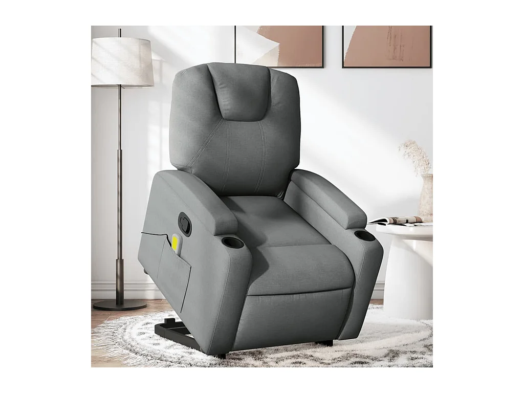 Fauteuil de massage inclinable Gris foncé Tissu