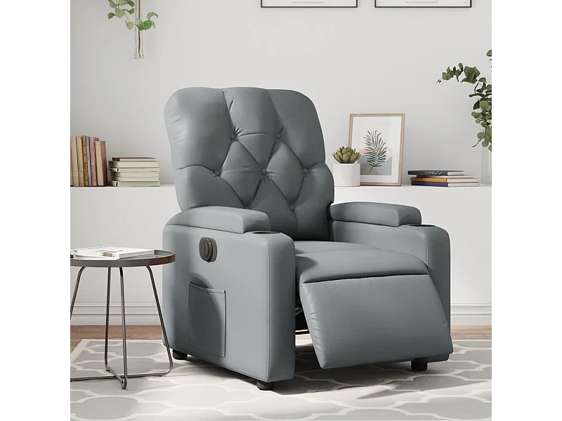 Fauteuil inclinable électrique Gris Similicuir