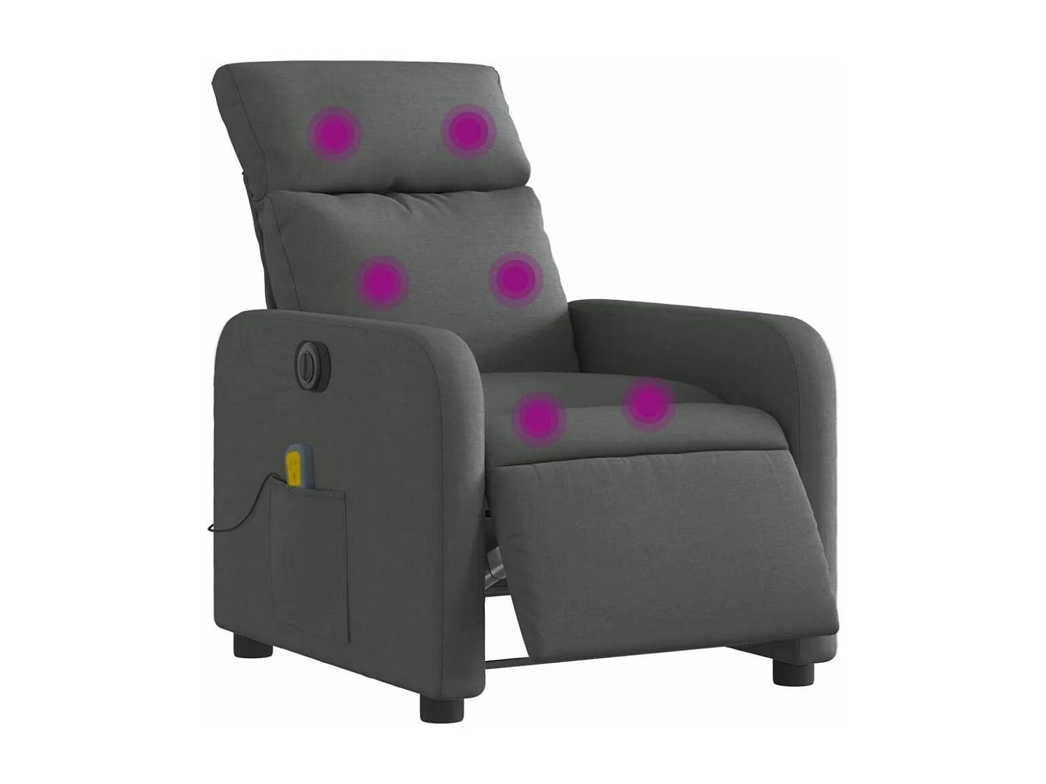 Fauteuil inclinable de massage électrique gris foncé tissu