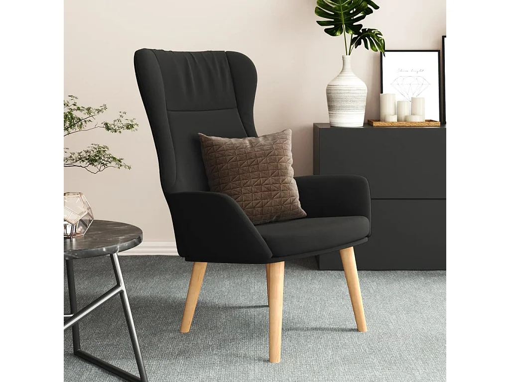 Chaise de relaxation Noir Tissu