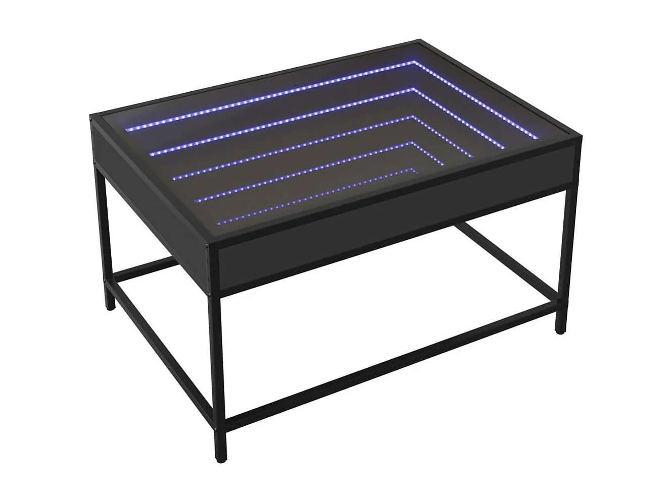 Table basse avec LED infini noir 70x50x41 cm