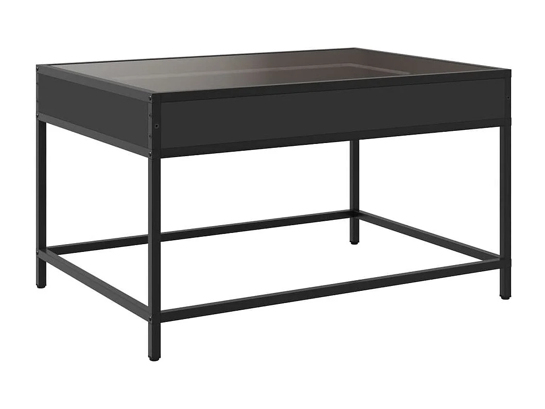 Table basse avec LED infini noir 70x50x41 cm