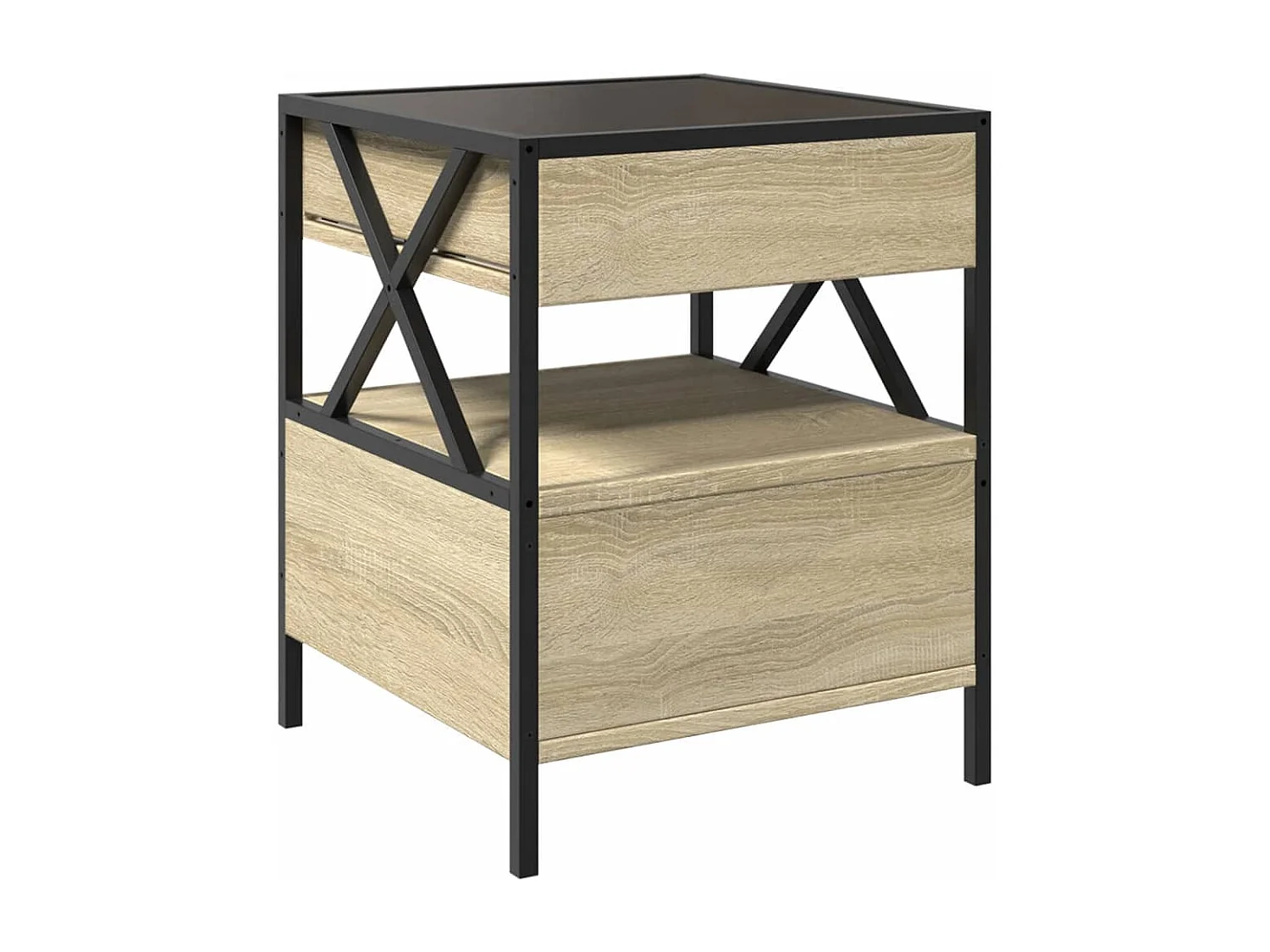 Table basse avec LED Infinity chêne sonoma 40x40x51 cm