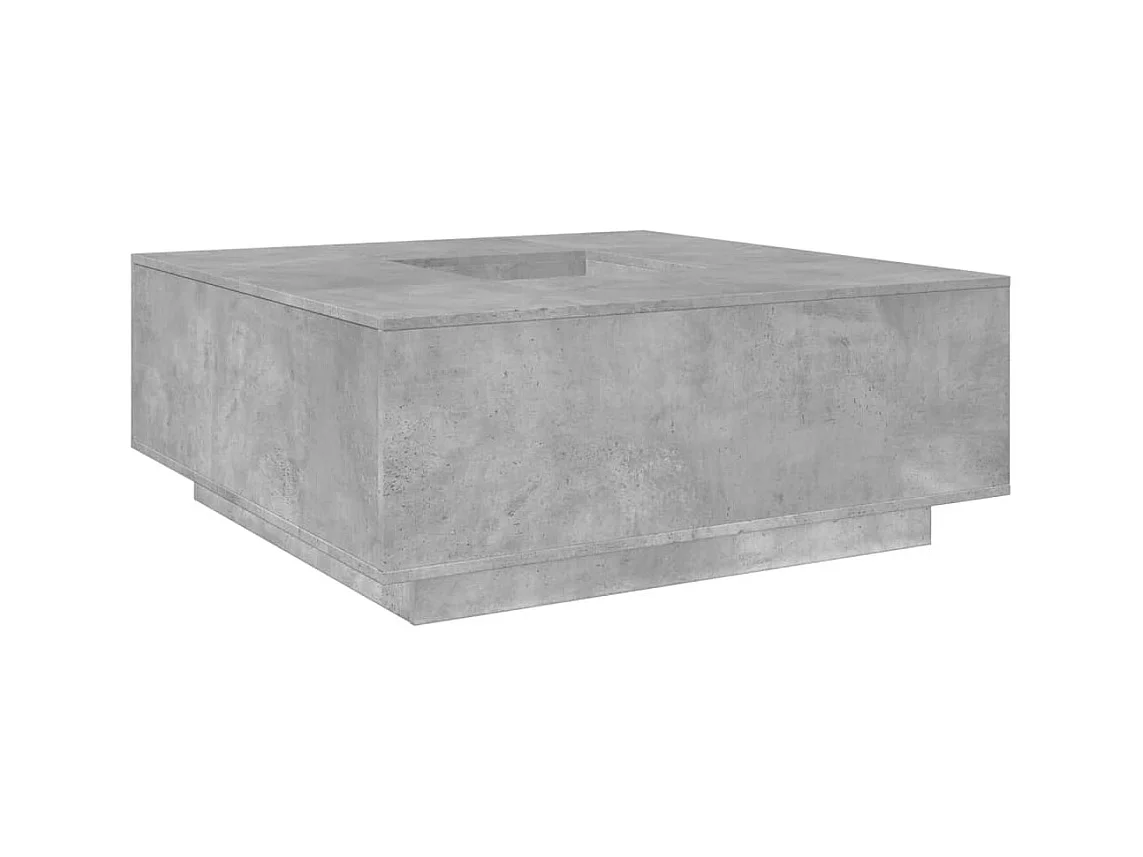 Table basse gris béton 100x100x40 cm bois d'ingénierie
