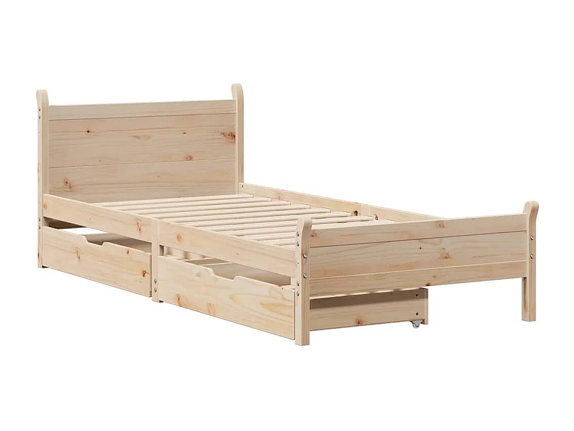 Letto senza Materasso 75x190 cm in Legno Massello Pino