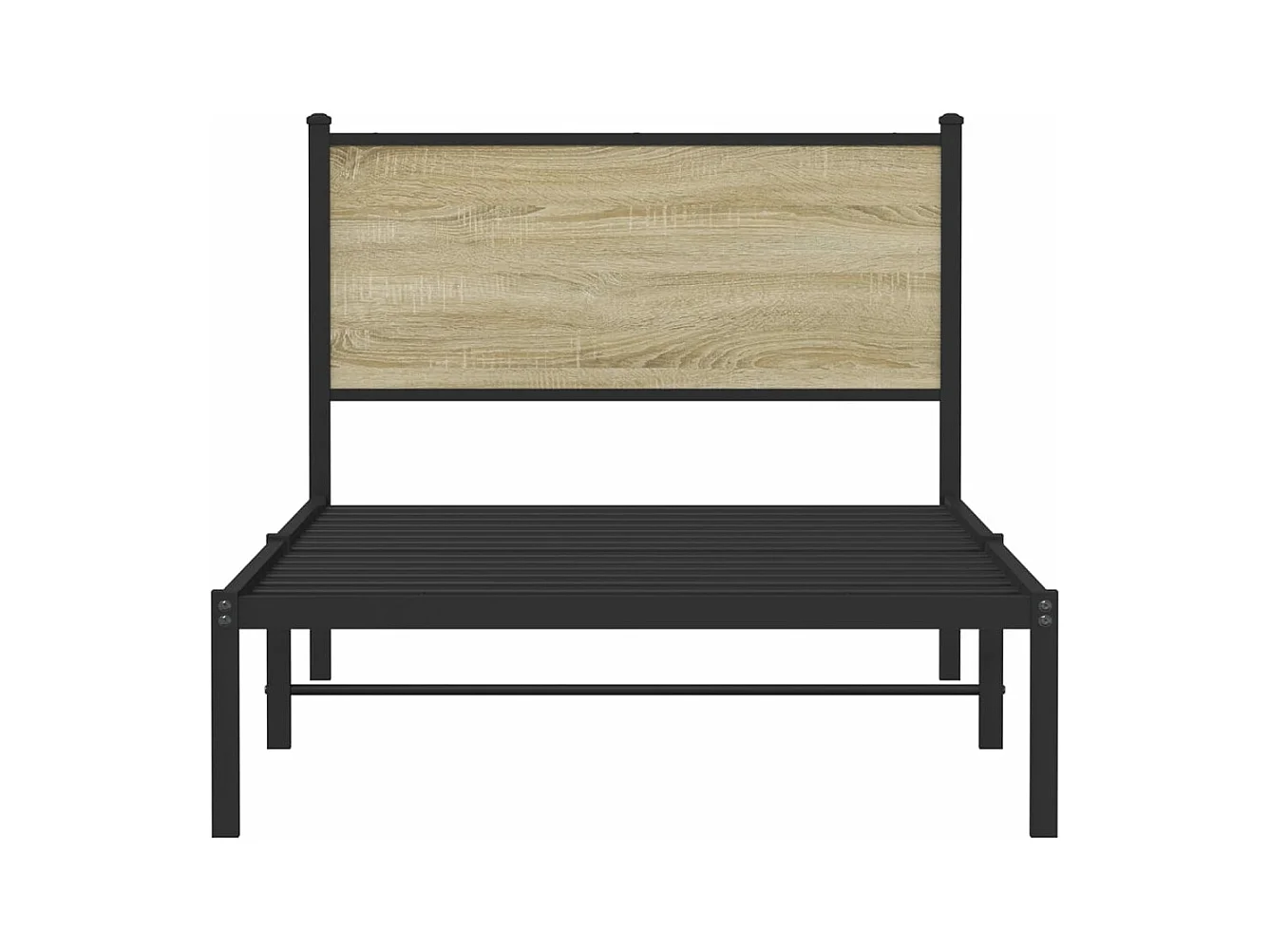 Cadre de lit en métal sans matelas chêne sonoma 100x190 cm