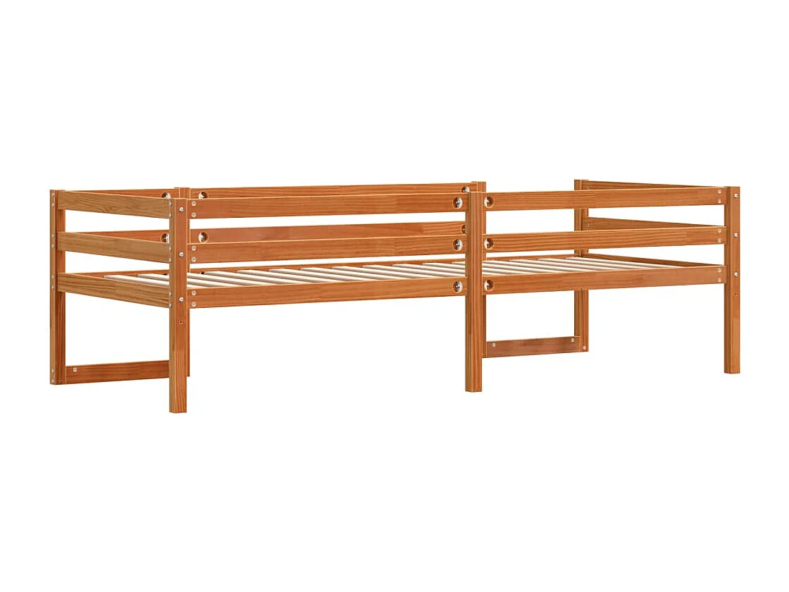 Cadre de lit pour enfants sans matelas cire marron 90x200 cm