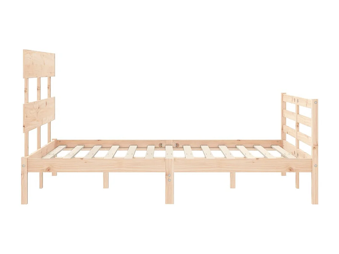 Estrutura de cama com cabeceira 140x190 cm madeira maciça
