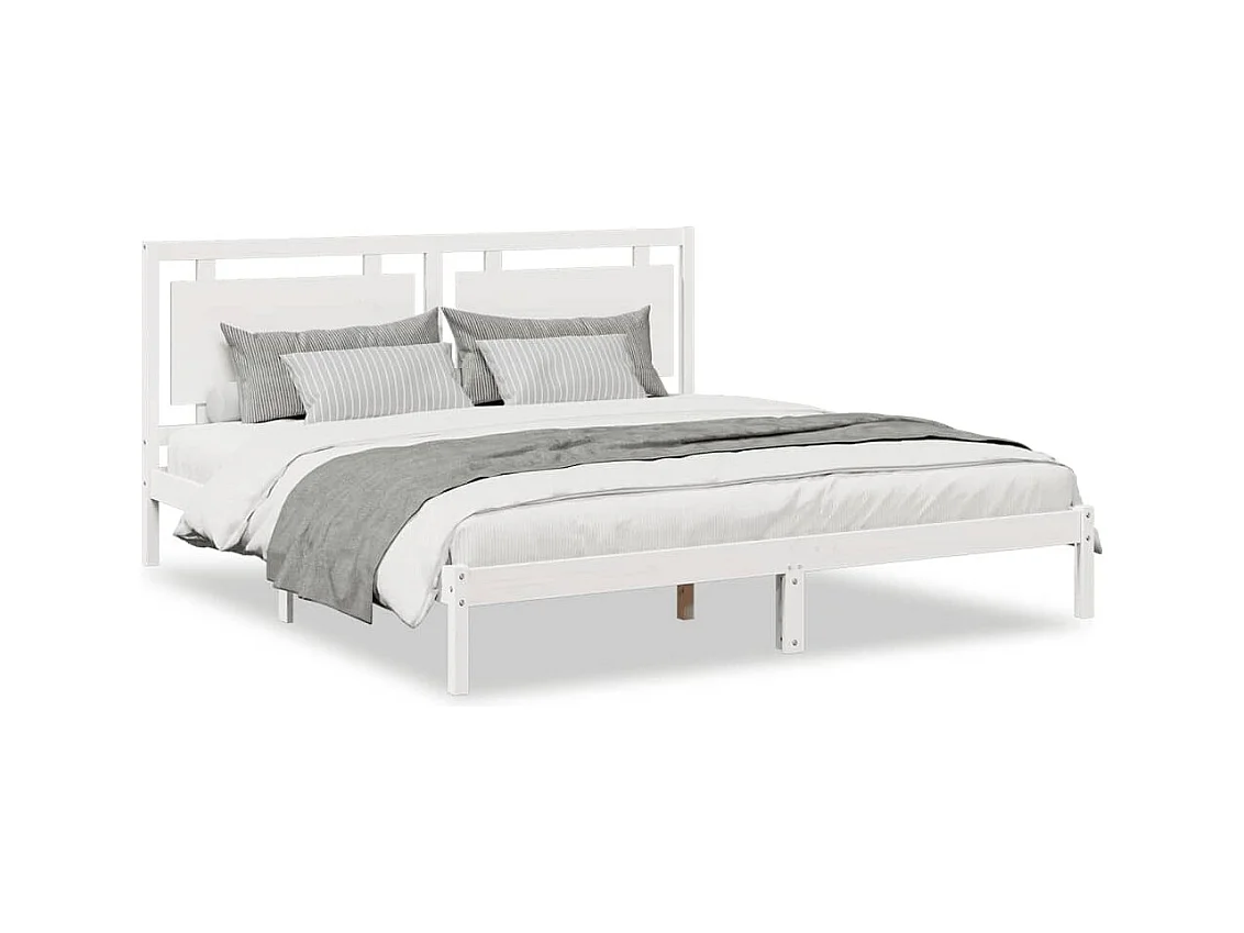 Cadre de lit extra long sans matelas 200x220 cm bois massif