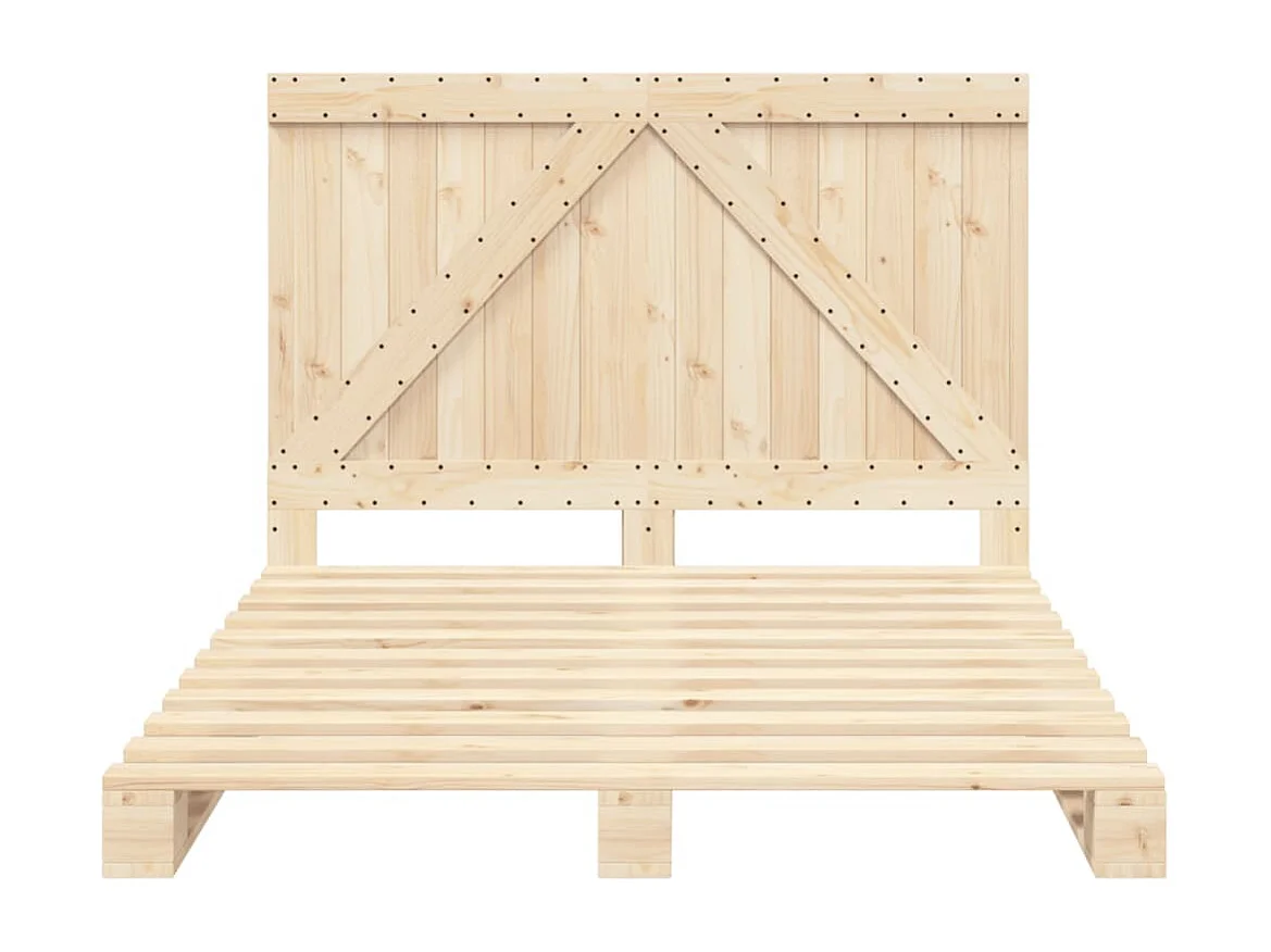 Cadre de lit sans matelas avec tête de lit bois massif