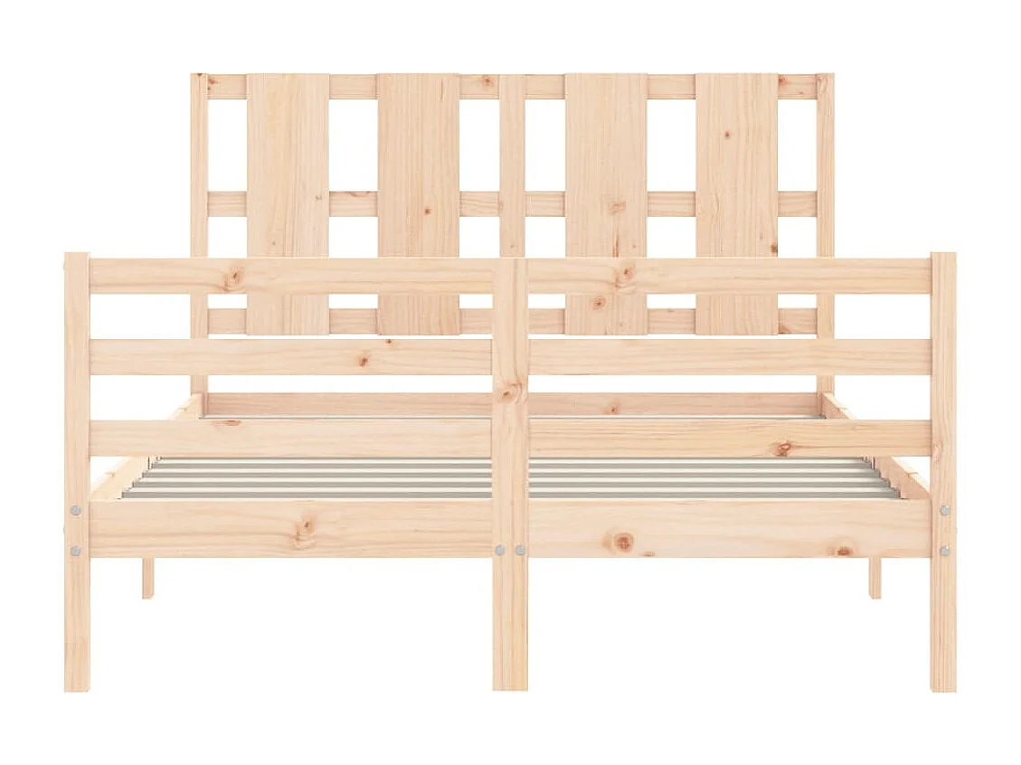 Massivholzbett mit Kopfteil 140x190 cm