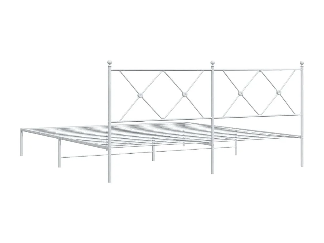 Giroletto con Testiera Metallo Bianco 183x213 cm