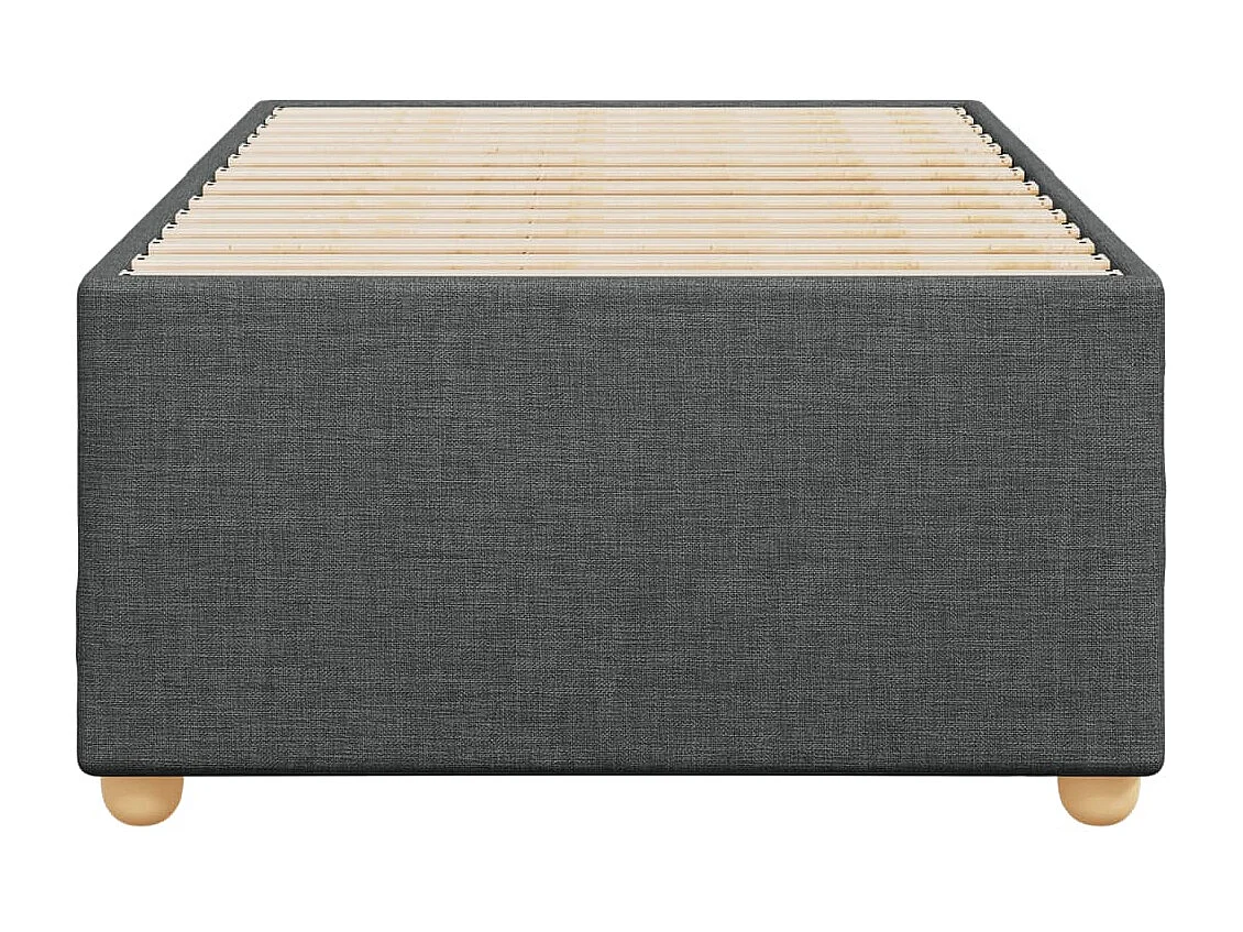 Cadre de lit sans matelas gris foncé 100x200 cm tissu