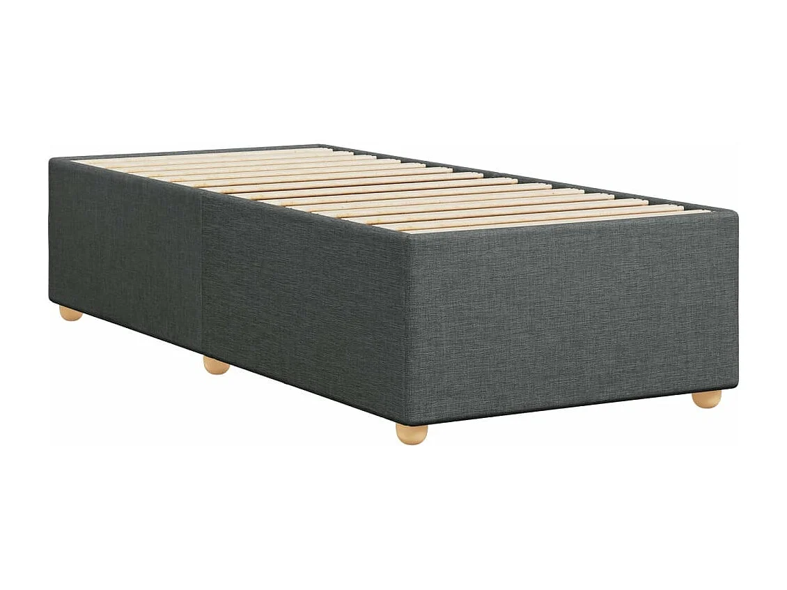 Cadre de lit sans matelas gris foncé 100x200 cm tissu