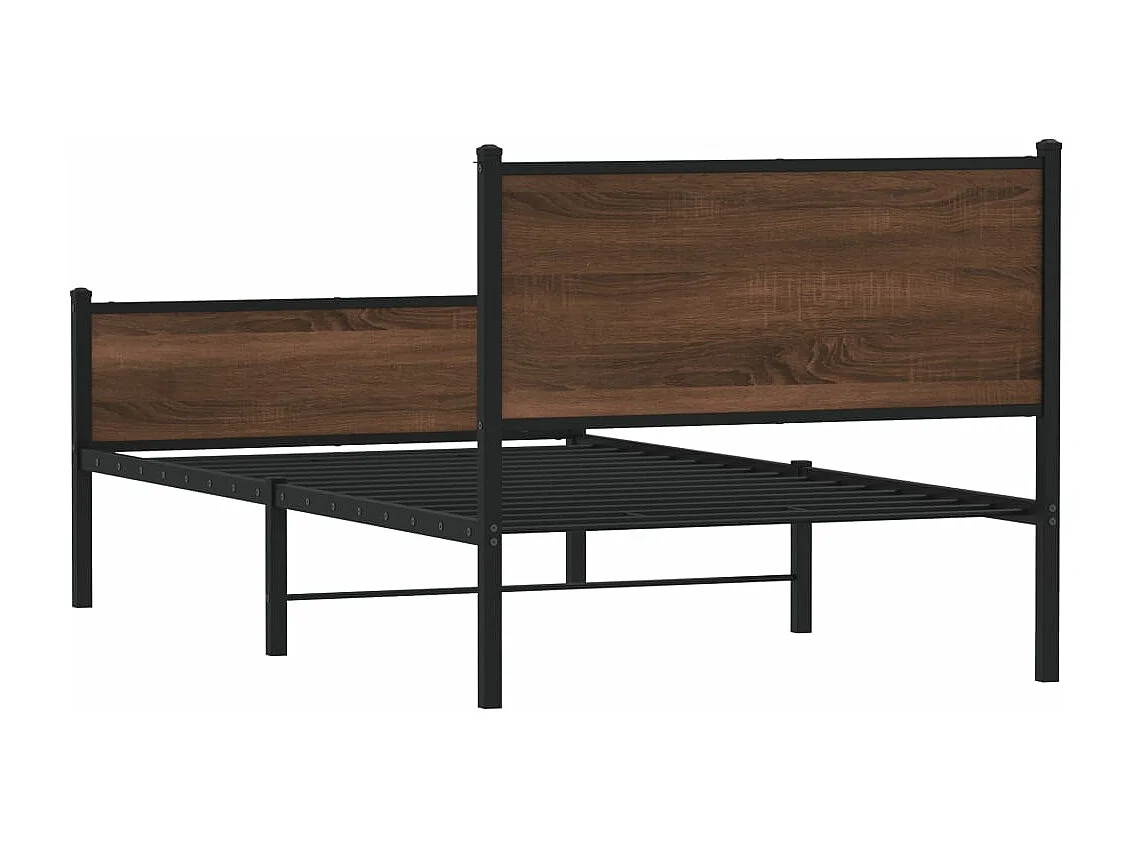 Cadre de lit en métal sans matelas chêne marron 100x200 cm