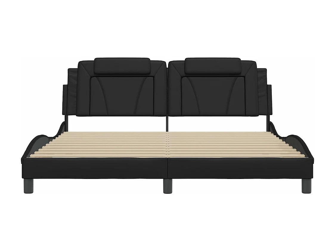 Cadre de lit sans matelas noir 180x200 cm similicuir