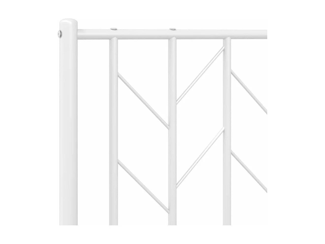 Cadre de lit métal sans matelas et tête de lit blanc 107x203 cm