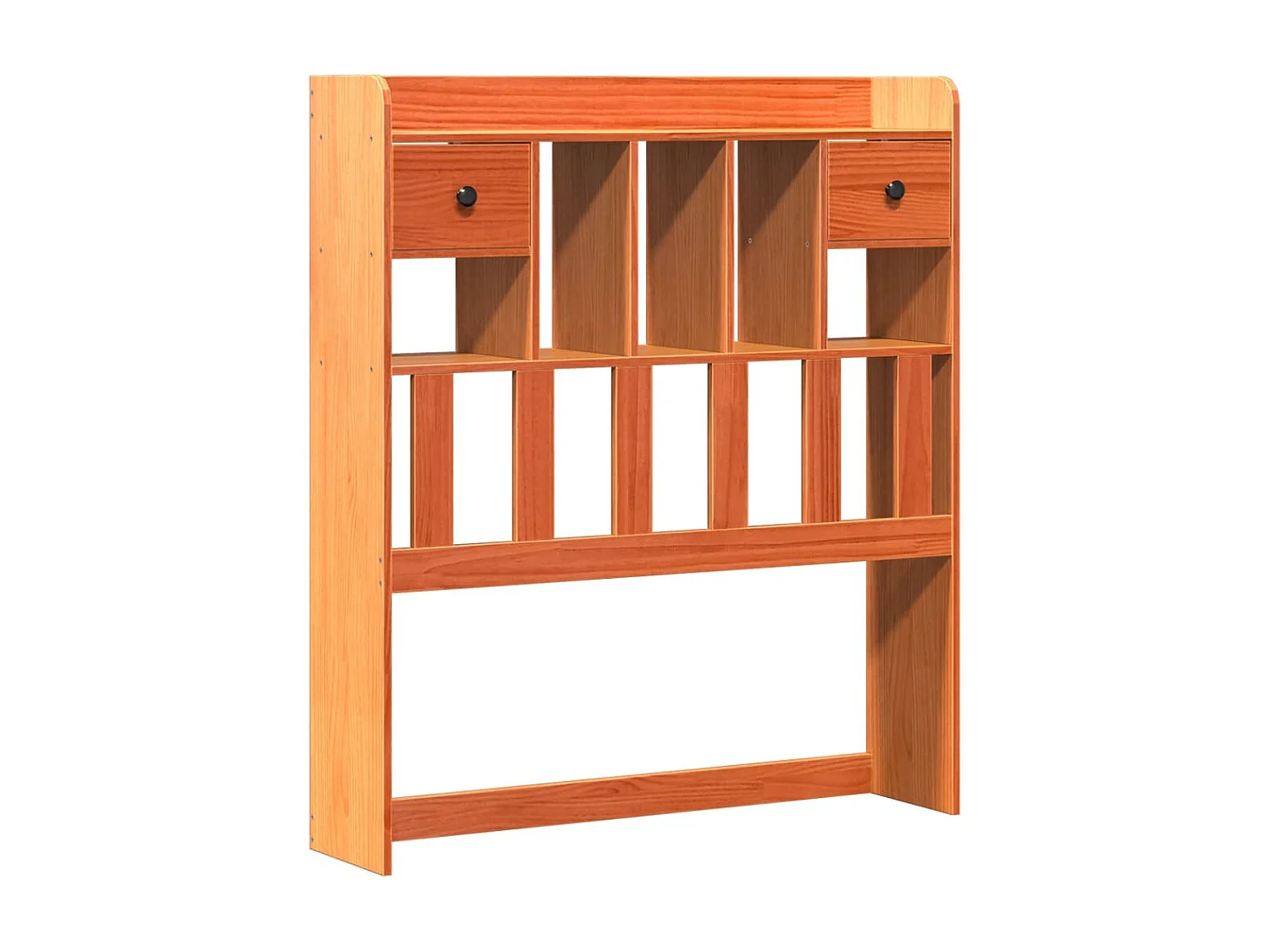 Letto Libreria senza Materasso Marrone Cera 90x190 cm in Pino