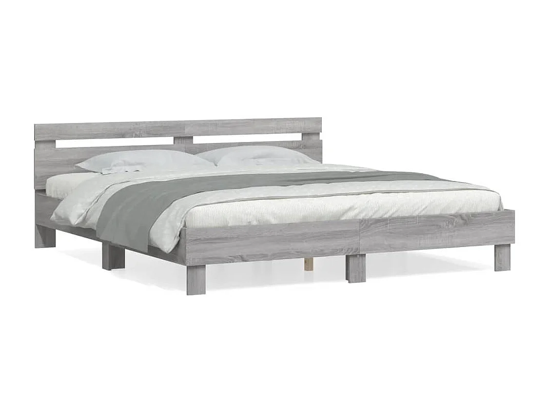Cadre de lit sans matelas sonoma gris 200x200 cm
