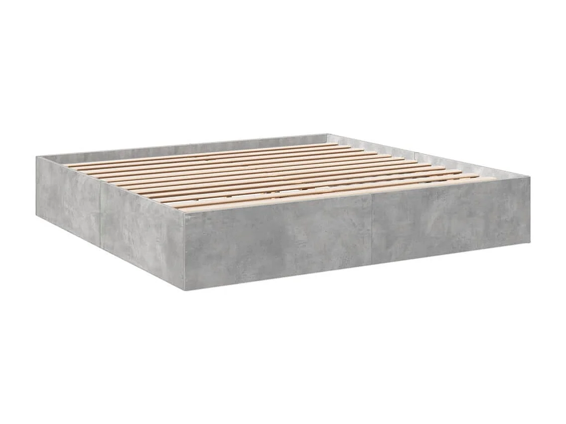 Bettgestell Betongrau 200x200 cm Holzwerkstoff