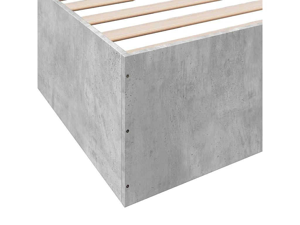 Bettgestell Betongrau 200x200 cm Holzwerkstoff
