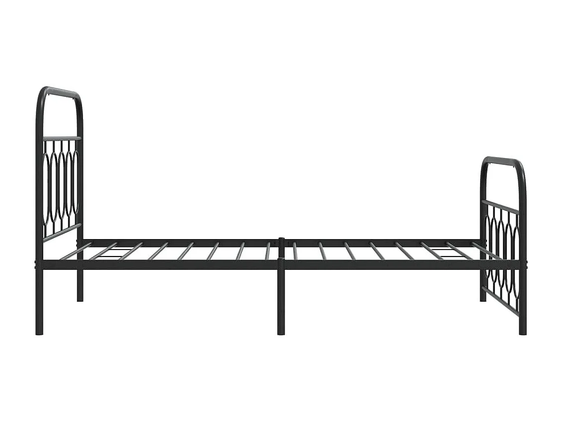 Bettgestell mit Kopf- und Fußteil Metall Schwarz 100x190 cm
