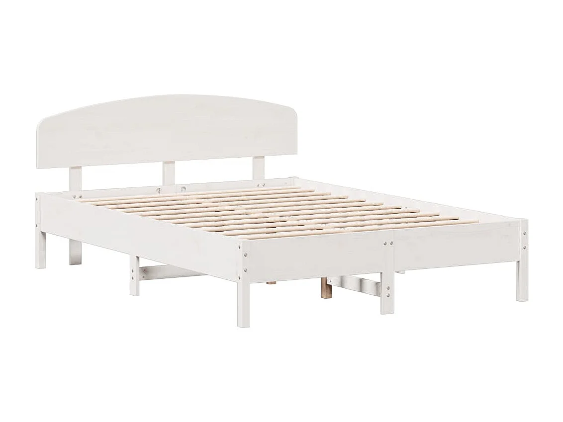 Cadre de lit sans matelas blanc 120x200 cm bois de pin massif