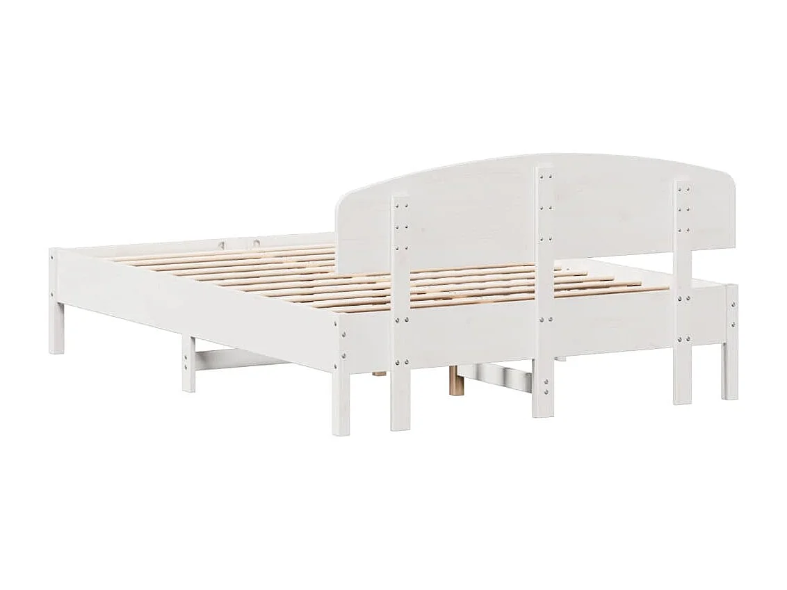 Cadre de lit sans matelas blanc 120x200 cm bois de pin massif